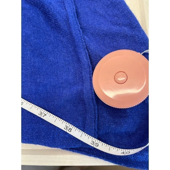 Chico's Womens Size S/M Blue Rayon Blend Light-weight Poncho FLAW - Picture 6 of 8